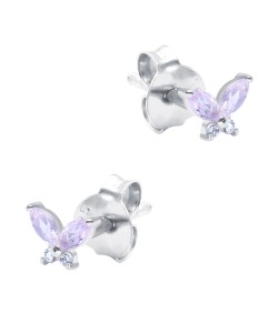 Pink Milky Butterfly Silver Stud Earring STS-6217